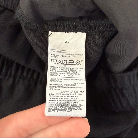 NWT Old Navy Women’s 2X Black High Rise Wide Leg Linen Blend Pants - Picture 9 of 14